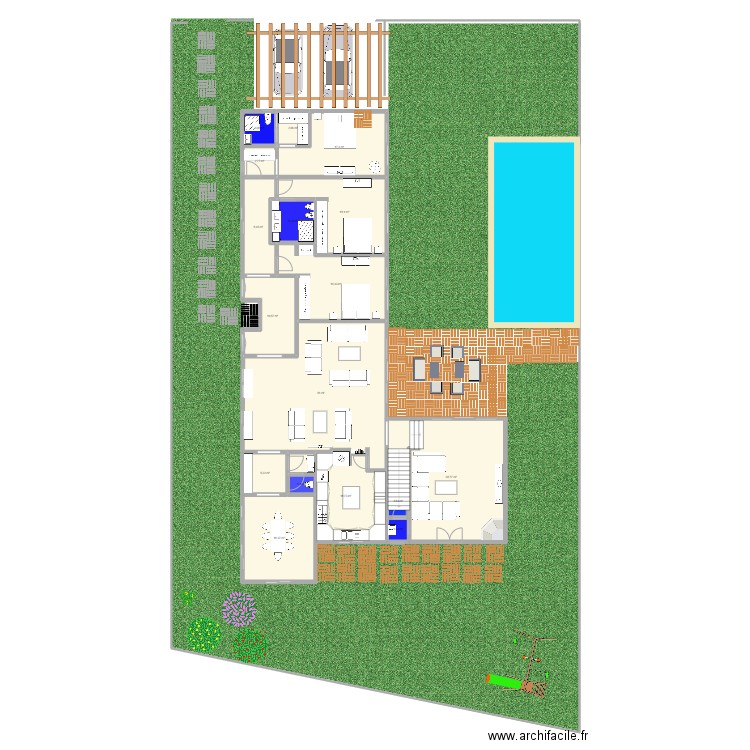 saida new. Plan de 23 pièces et 311 m2