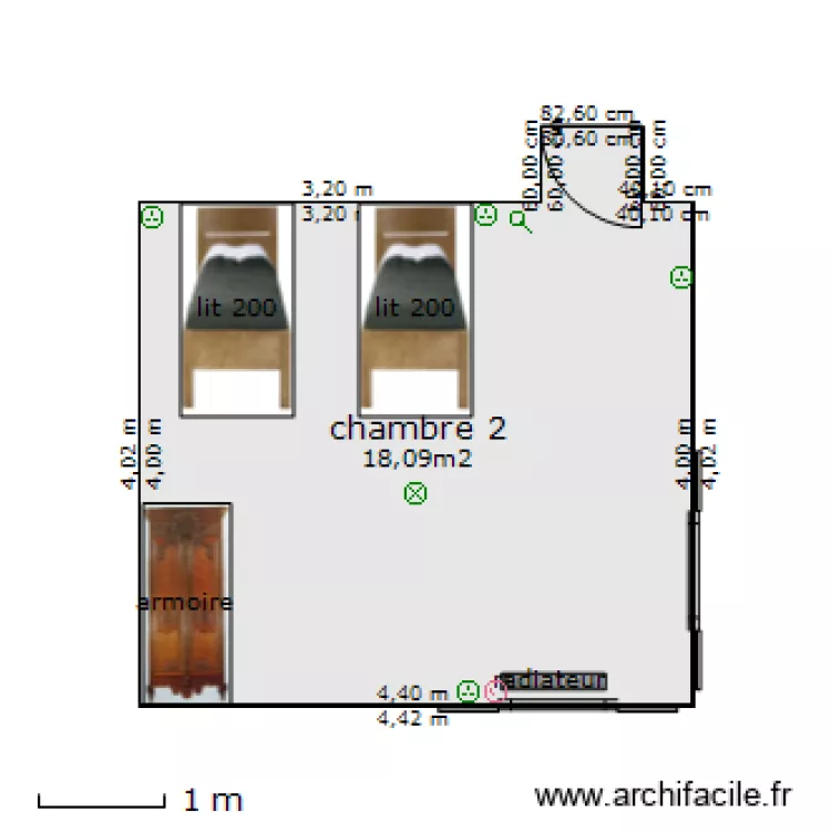 chambre 2. Plan de 