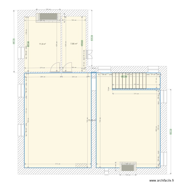 R1 CARENNAC 01. Plan de 3 pièces et 93 m2