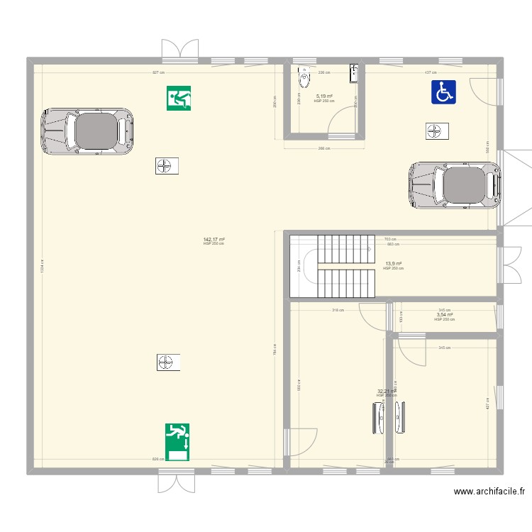 RDC CARDINAUX. Plan de 5 pièces et 197 m2