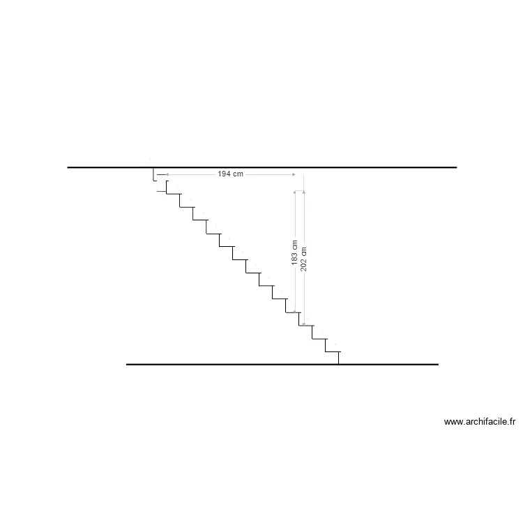 Second Stair 15 steps. Plan de 