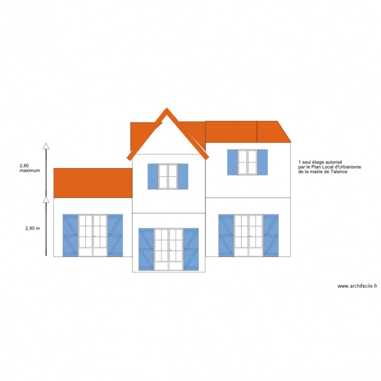 Plan façade Chris. Plan de 0 pièce et 0 m2