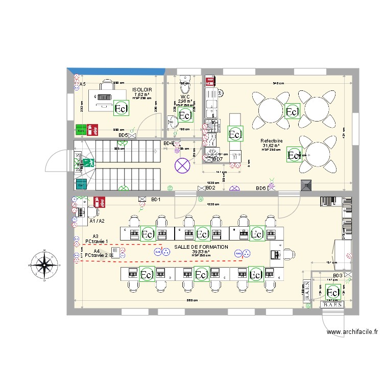 Douville rdc Validé. Plan de 5 pièces et 84 m2