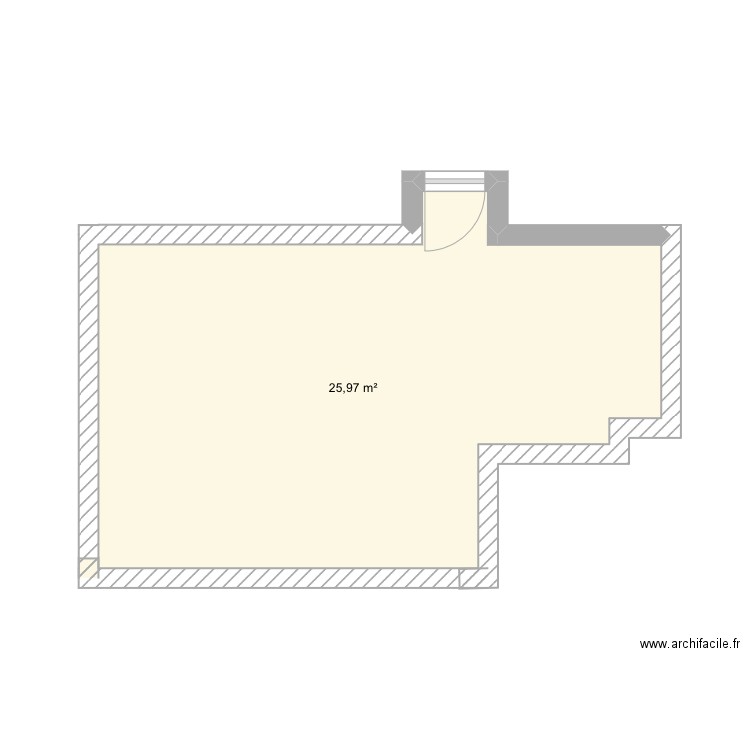 Salon. Plan de 1 pièce et 26 m2