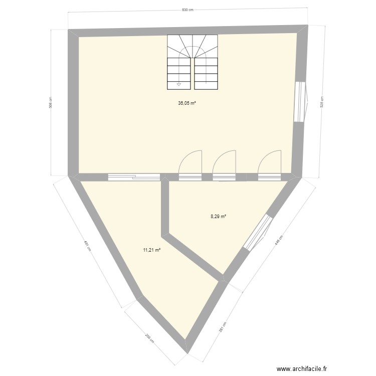 RENANCOURT plan de masse extension. Plan de 3 pièces et 56 m2