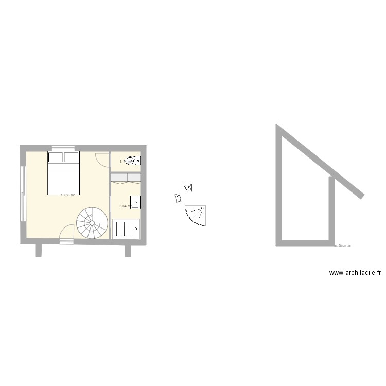 OLIVE. Plan de 3 pièces et 18 m2