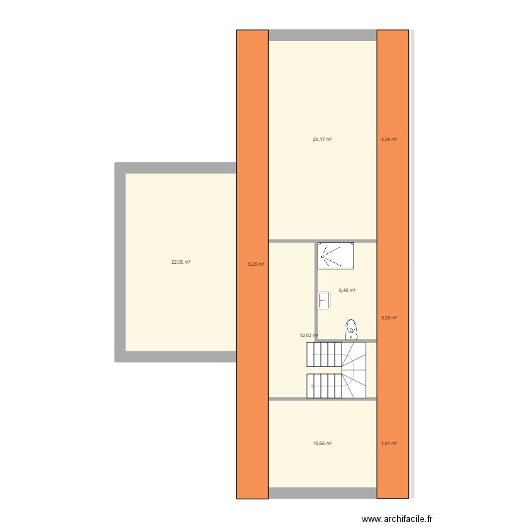 Séverine 2. Plan de 25 pièces et 286 m2