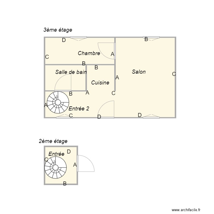 Croquis BEAUDET. Plan de 4 pièces et 15 m2