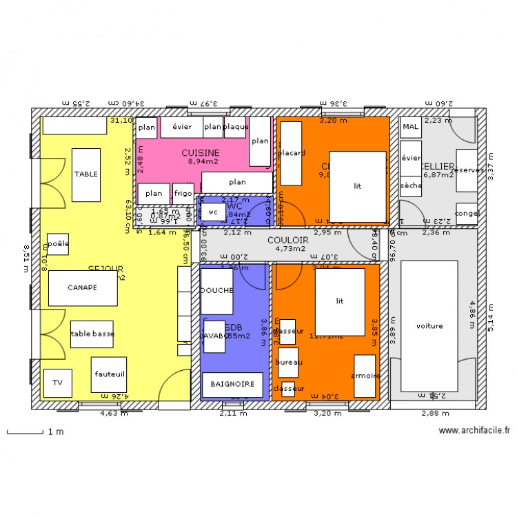 tatie. Plan de 0 pièce et 0 m2