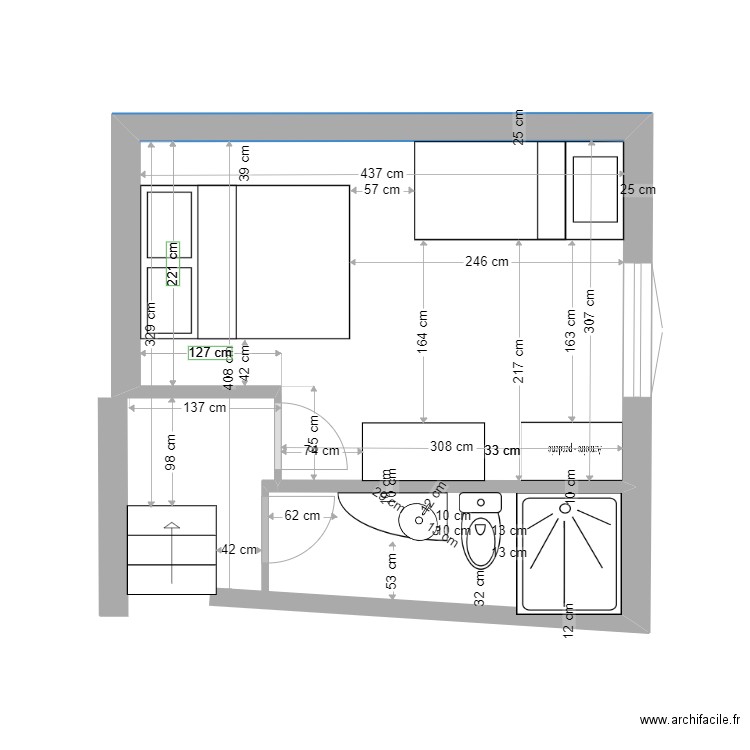 abbartello sdb 1. Plan de 1 pièce et 12 m2