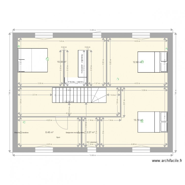 1er étage Bastide v7. Plan de 0 pièce et 0 m2