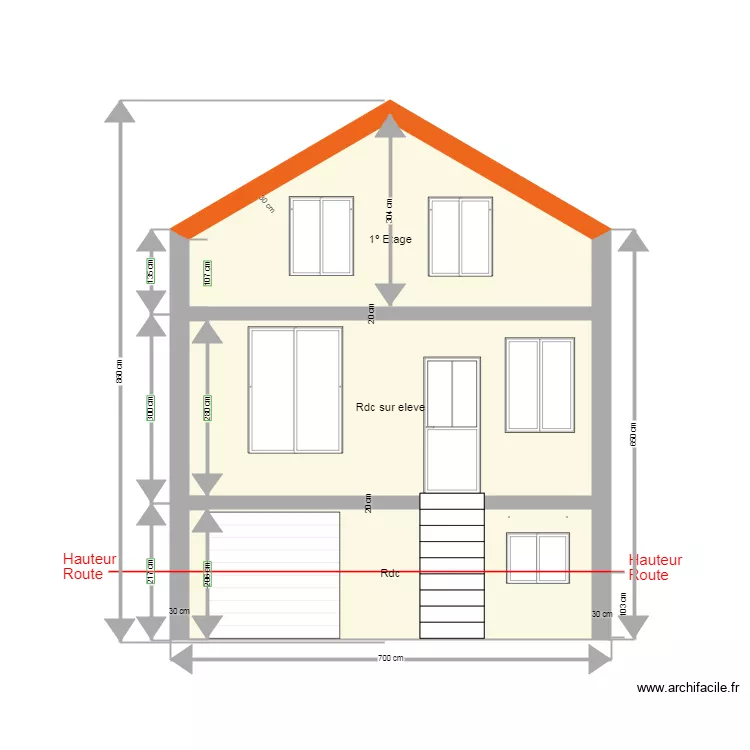 Projeto devis fa&ccedil;ade. Plan de 