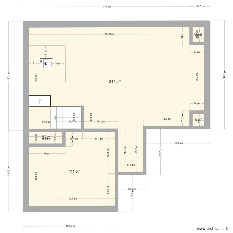 VINCENT LECOMPTE. Plan de 5 pièces et 44 m2