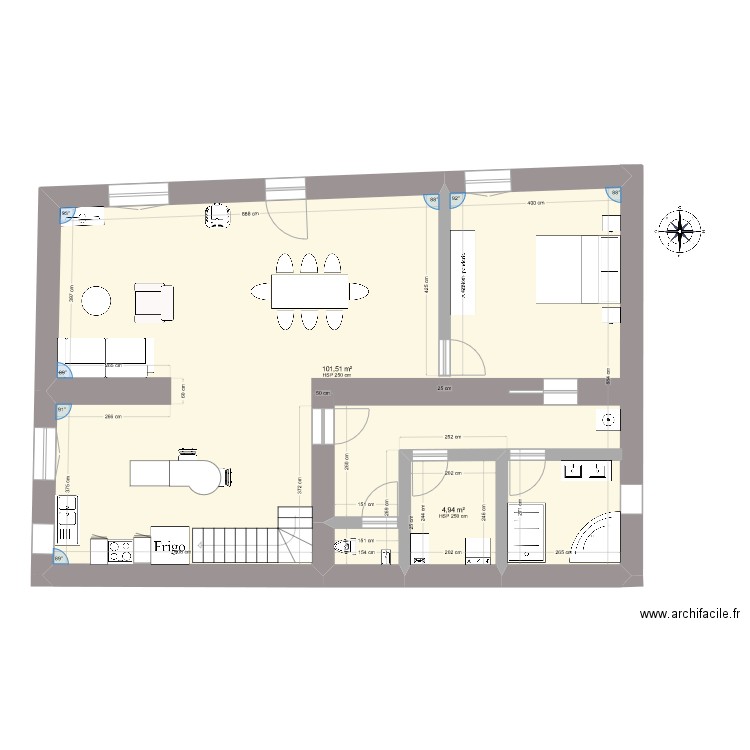 PLAN MAISON 1 er étage. Plan de 2 pièces et 106 m2