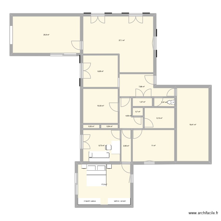 gdchamp3. Plan de 17 pièces et 149 m2