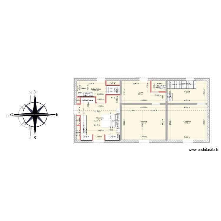 MAISON MOUETTES. Plan de 22 pièces et 152 m2