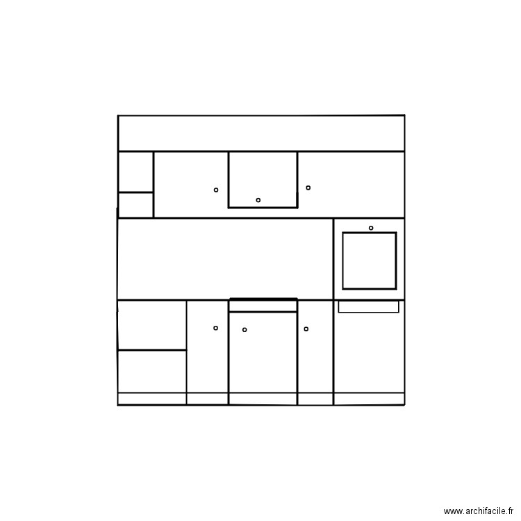 facade cuisine. Plan de 17 pièces et 5 m2
