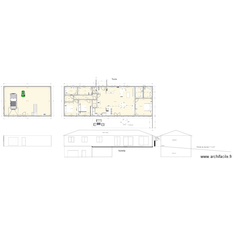 Avec ssol et chb parent levé du soleil ave avancée largeur 7,5. Plan de 0 pièce et 0 m2