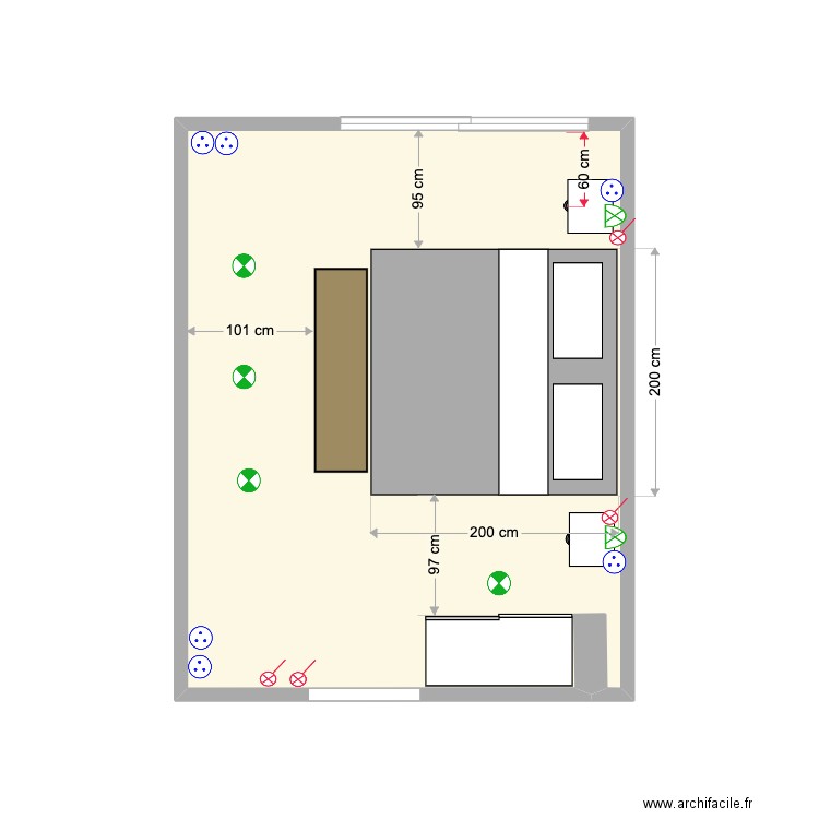 ARNOUL CHAMBRE 2. Plan de 1 pièce et 16 m2