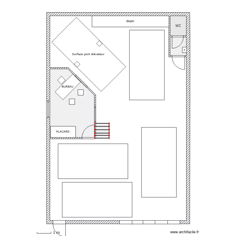 ATELIER 10 X 15 METRES(sol). Plan de 