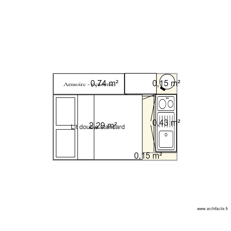 van couchage. Plan de 5 pièces et 4 m2