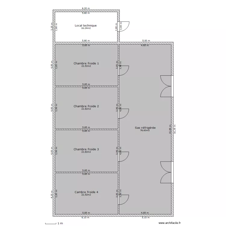 entrep&ocirc;t frigorifique. Plan de 