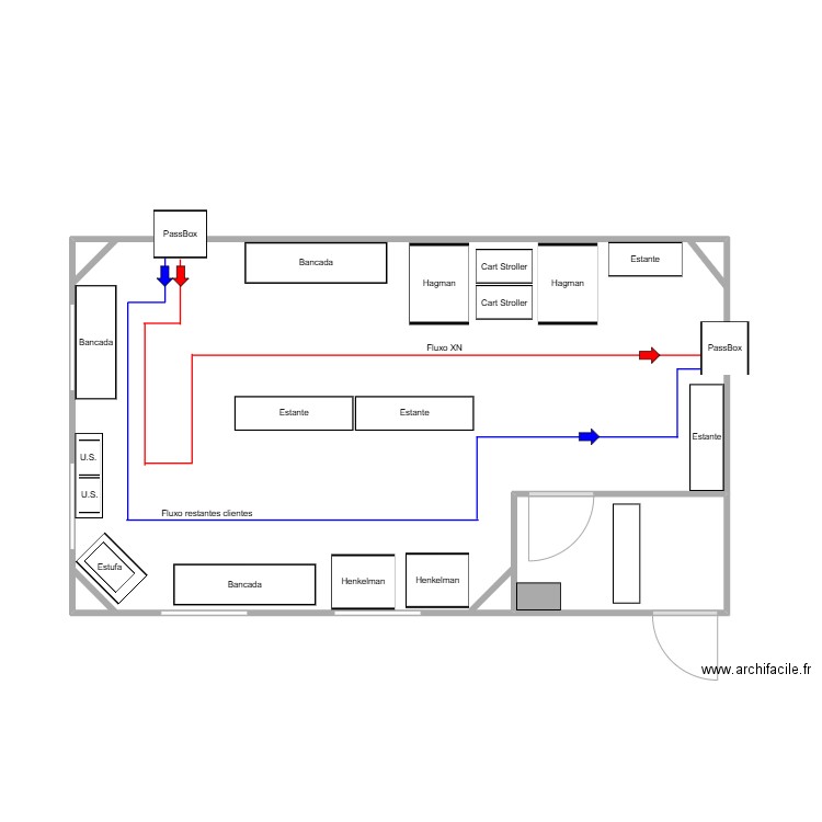 Sala Limpa.. Plan de 2 pièces et 46 m2