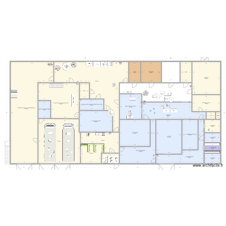 Charcuterie DESTANG 002. Plan de 40 pièces et 824 m2