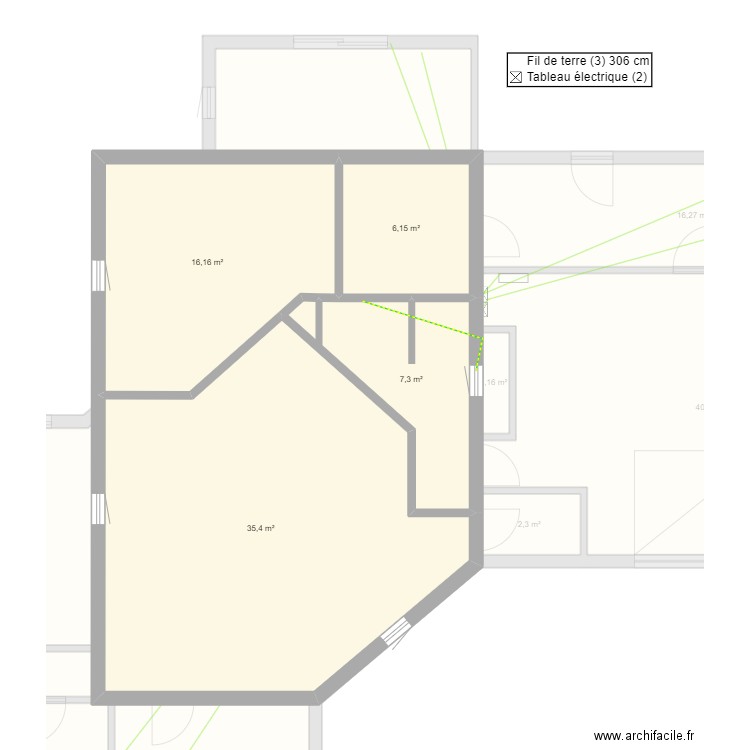 Cedric maison aire prises terre. Plan de 12 pièces et 257 m2