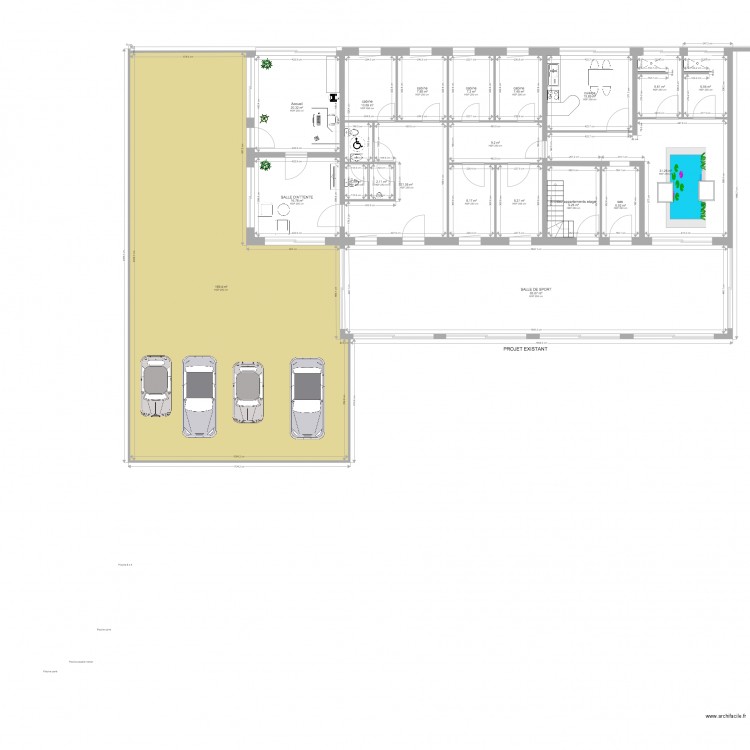 Manu projet existant . Plan de 0 pièce et 0 m2