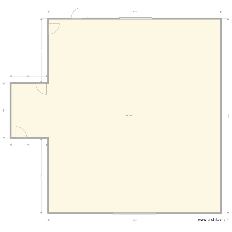 Stockage. Plan de 1 pièce et 306 m2