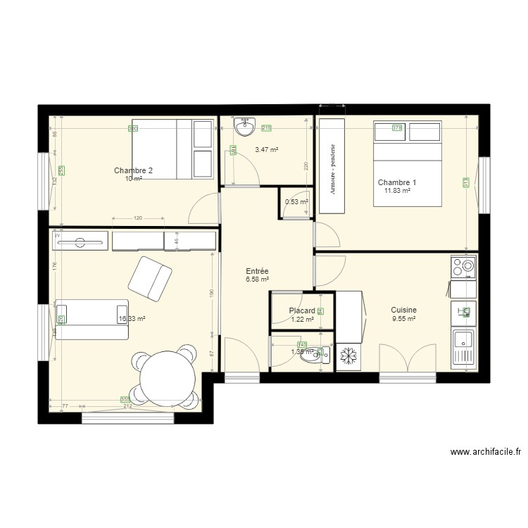 Mado 12 Meublée. Plan de 0 pièce et 0 m2