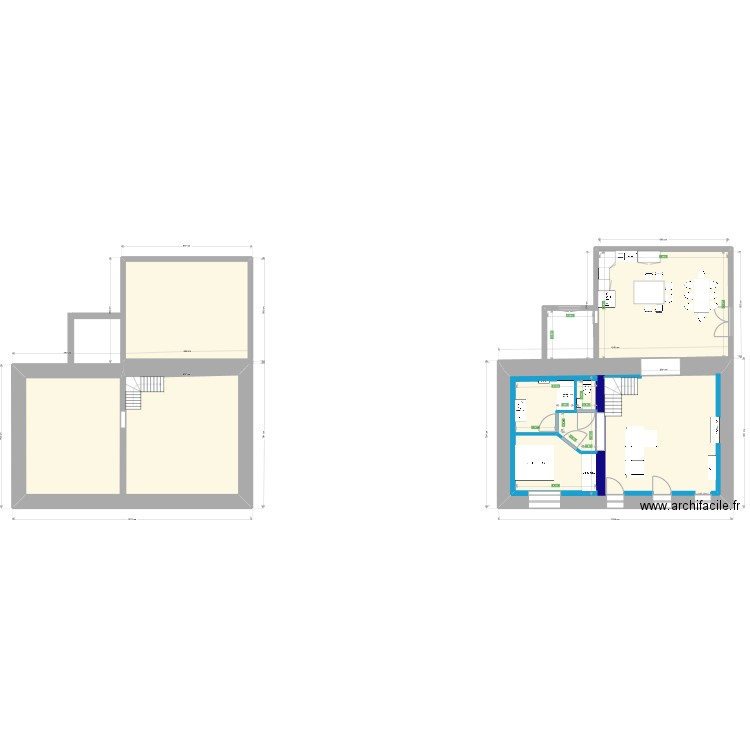 maison. Plan de 4 pièces et 214 m2