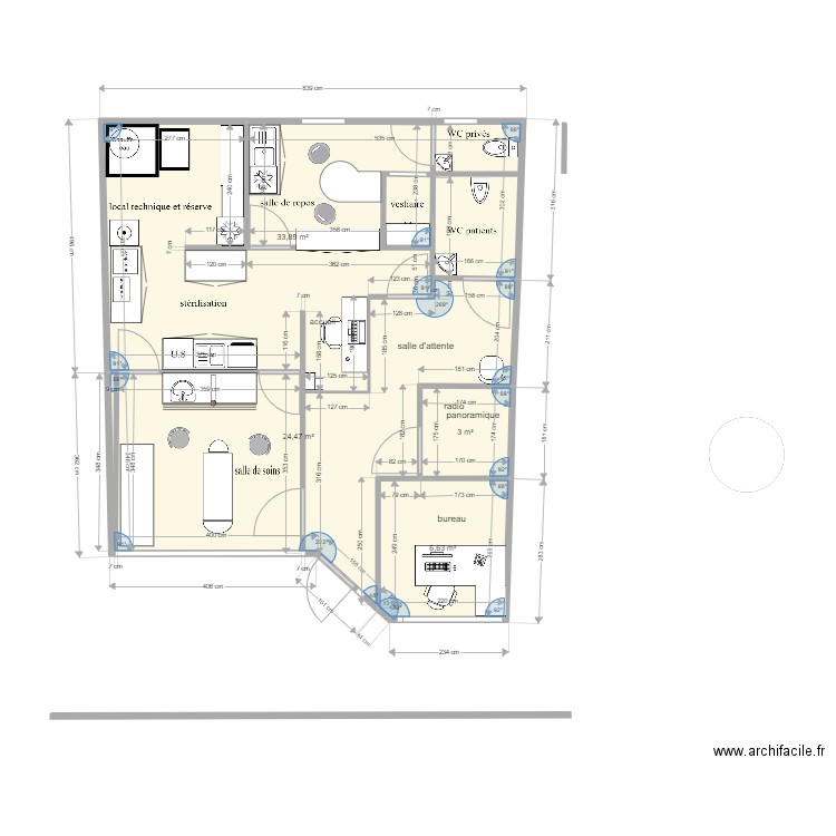 PROJET 3. Plan de 4 pièces et 68 m2