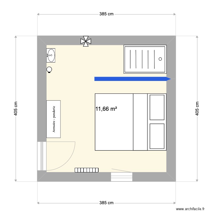 SDB - CHAMBRE - MAMAN. Plan de 1 pièce et 12 m2