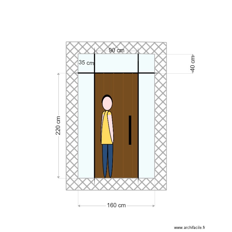 porte entrée. Plan de 6 pièces et 4 m2