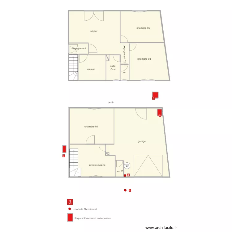 mata AMIANTE. Plan de 