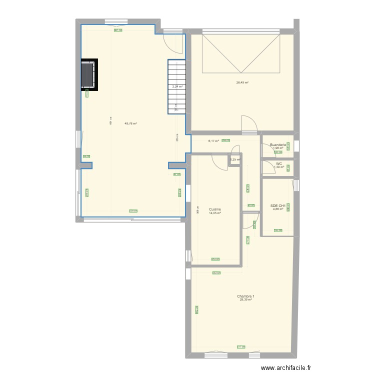 Plan CARON RDC. Plan de 10 pièces et 136 m2