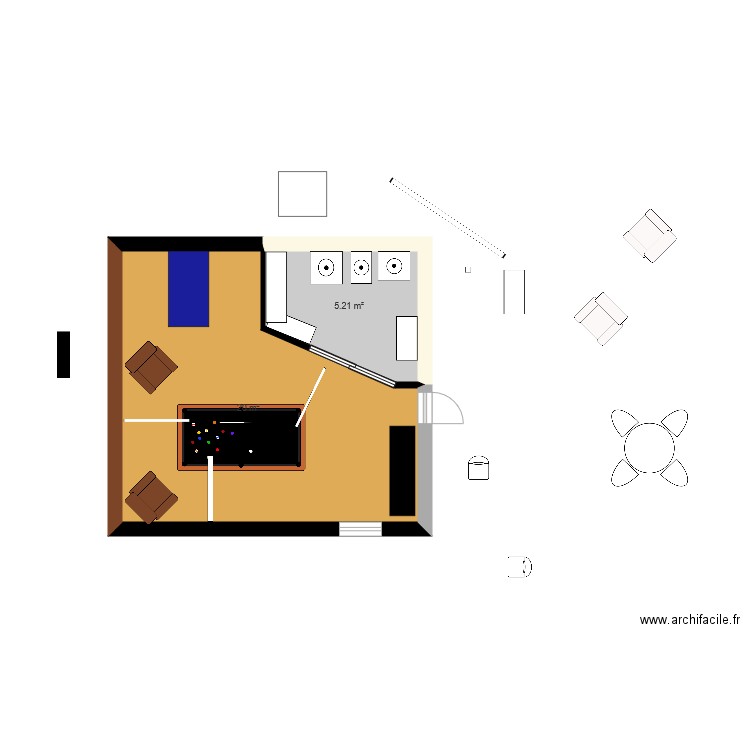 salle billard. Plan de 0 pièce et 0 m2