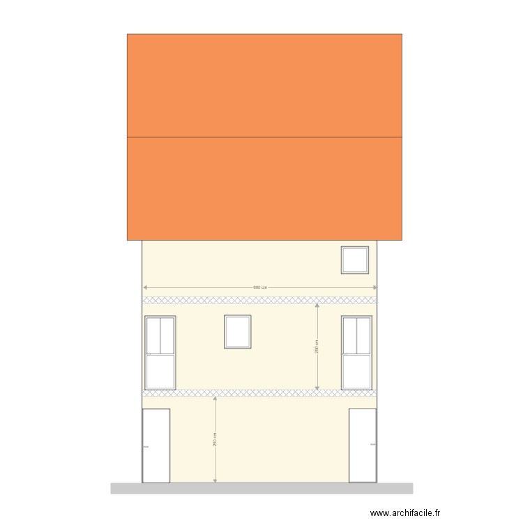plan façade actuelle RENVOI PERMIS. Plan de 0 pièce et 0 m2