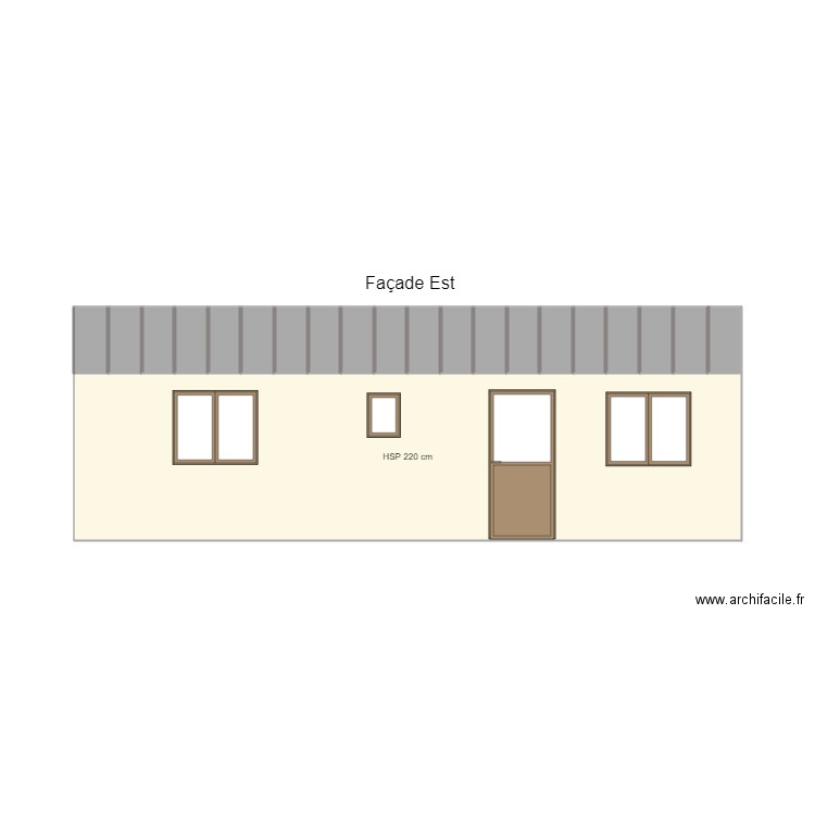 Façade Avant. Plan de 21 pièces et 28 m2