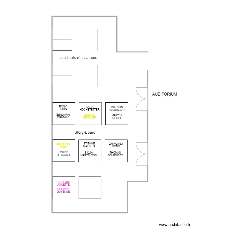 espace auditorium. Plan de 