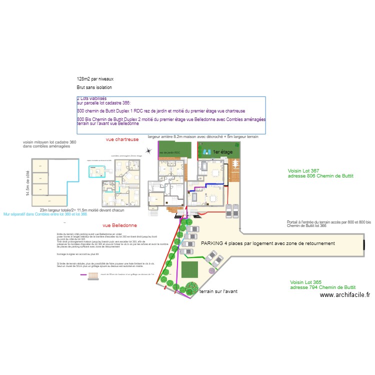 MAISON st ismier PLANS travaux 7 mars 2019 ok à valider bornage sans vis à vis. Plan de 0 pièce et 0 m2