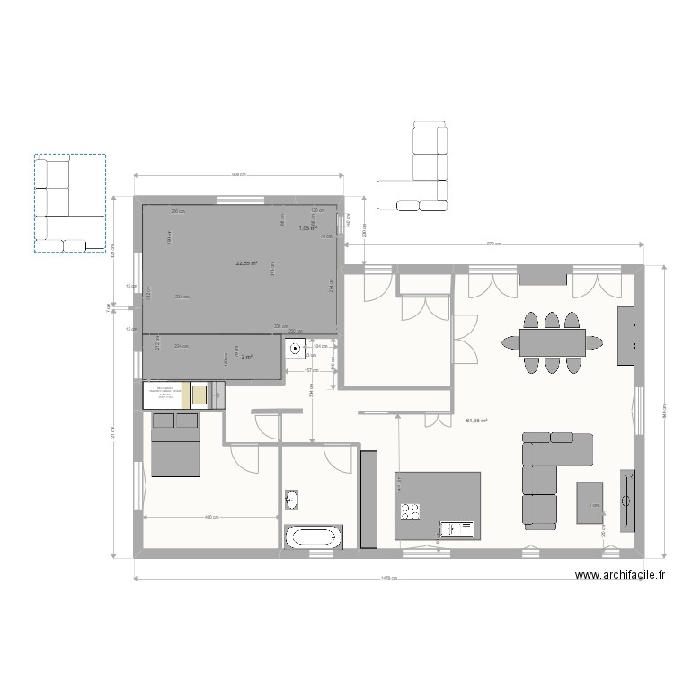                    Yvrac RDC 18 AOUT 2022. Plan de 8 pièces et 121 m2