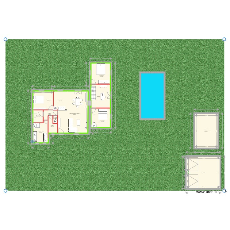 MAISON QUINSAC. Plan de 17 pièces et 173 m2