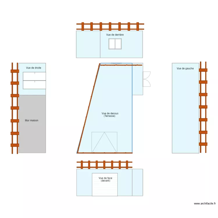 façade et toiture. Plan de façade et toiture. Plan de