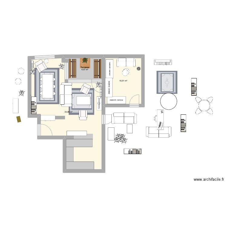 Appart nov 2023. Plan de 3 pièces et 49 m2