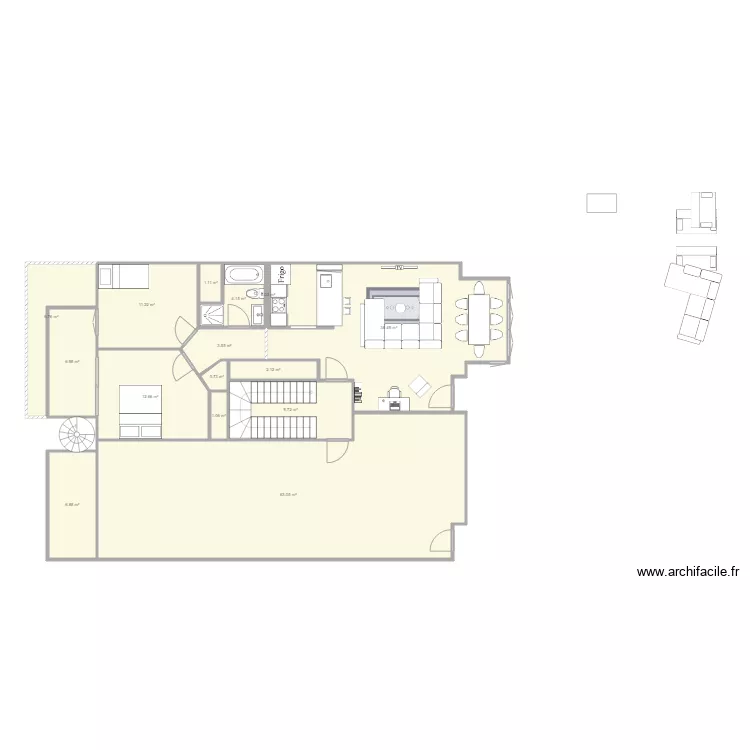 appart Montreal nlle cuisine. Plan de 