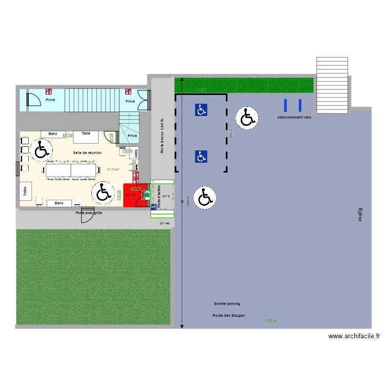 MAISON COMMUNALE Saint Jean d'Arvey Salle de réunion après aménagement. Plan de 11 pièces et 272 m2