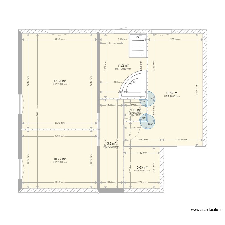 COTATION ETAGE MANU 1. Plan de 0 pièce et 0 m2